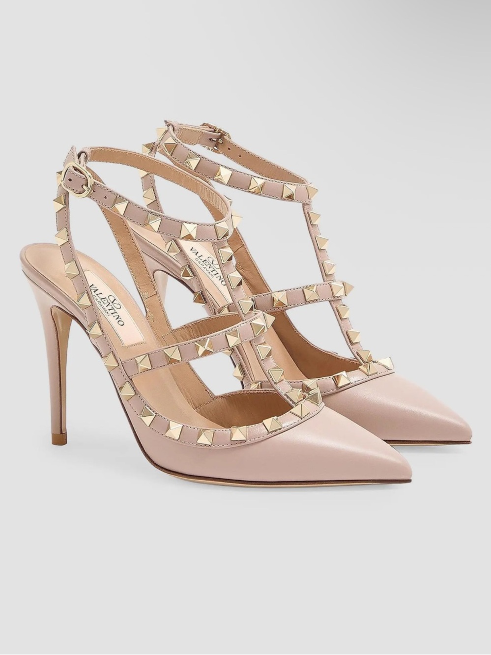 Valentino Garavani Rockstud Ankle Strap 100MM Pumps - 36.5